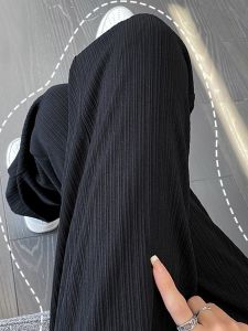 150 Small Ice Silk Wide-Leg Pants Womens Summer Thin High Waist Drooping 145 Matching Suit Casual Cool Pants