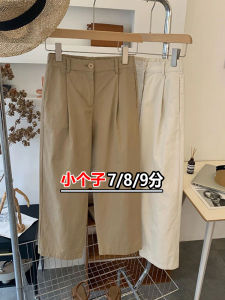 Womens Straight Leg Casual Pants Ice Silk Thin Wide Leg Workwear Trousers Summer High Waist Korean Style Cotton 100%