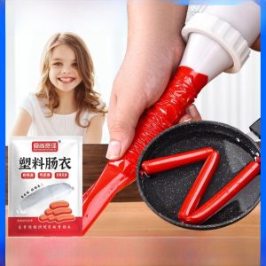 Food Grade Plastic Sausage Skin Transparent High Temperature Resistant for Home Use Eggplant Skin Cured Meat Sausage Wrapper