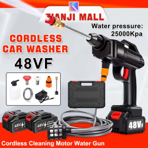 Original Wireless Car Washer 48V Lithium Battery Portable High Pressure Washer Cleaning Water Gun Garden Sprayer High Pressure Water Pump Xiaomi Portable Power Washer Kit for Cleaning Home Car Garden Floor FencesHigh Pressure Car Washer Portable