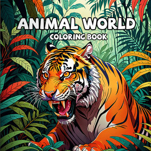 Animal World Coloring Book for Adults - Therapeutic Art Therapy Featuring Cute Tiger and Cat Patterns Book For Adults And Teens