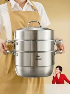 ASD | Nồi Hấp Inox 304 Đa Tầng để Nấu Bánh Bao Cá và Canh