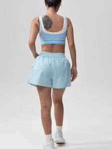 Quần Short Thể Thao Nữ Cạp Cao Nhanh Khô Mỏng Chống Chói Mặc Thường Ngày Tập Yoga Chạy Bộ Đi Nghỉ Gói 2 Chiếc Chất Liệu Polyester Và Elastane