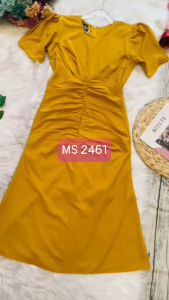 MyDu Shop | Đầm Tay Ngắn Dún Bụng MS 2461 – Che Eo Khéo Léo Tôn Dáng Nữ Tính