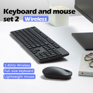 Xiaomi Wireless Keyboard Mouse Set 2 104 Keys 2.4GHz USB Receiver Portable Multimedia Full-size Keyboard Mouse Mice Combo Bundles for Windows/Mac/Laptop