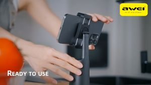 Awei X48 360° Smart Face Tracking Phone Holder Live Streamer Selfie Phone Stand Follow Up Smart Gimbal Stabilizer Awei Stand