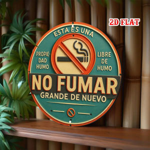 CIFbuy | No Smoking Spanish Sign 7.8x7.8 Inch Rustic Aluminum Metal Wall Art for Home Garage Cafe