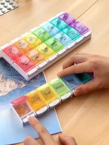 7 Days Weekly Pillbox Tablet Holder Medicine Storage Case Drug Container Pill Box Tablet Storage Box Organizer 7 Cells Pill Case