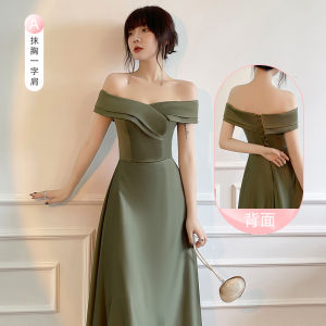 Elegant Satin Maids of Honor Dresses Long Evening Gowns Womens Slimming Styles for Wedding Parties Sister Groups Formal Occasions