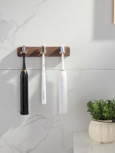 Bathroom Wall Mounted Wooden Toothbrush Holder Childrens No Drilling Creative Storage Organizer North European Style Pure Color