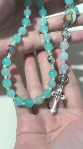 amazonite crystal rosary necklace