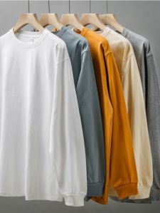 Heavy Weight 240G Long Sleeves T-Shirt & Mens Autumn Loose Round Neck Sweatshirt