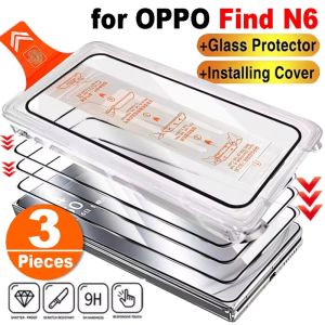 3Pcs For Oppo Find N6 Dust-Free Case Privacy Tempered Glass Screen Protector HD Clear Anti-shatter Protective Film Easy Installation