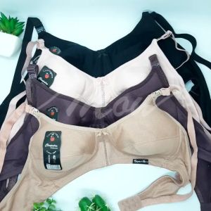 MOU - bra sports Jumbo Cleopatra Bh wanita Dewasa jumbo Tanpa Busa Dan Kawat Kait 3 Kancing Belakang