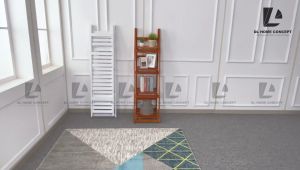 DL Home Concept Solid Wood Multi Rack (White/Oak/Cappuccino)