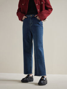 DUSHU | Plus Size Fleece Lined Flattering High Waist Jeans