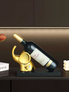 Elegant Minimalist Elephant Wine Bottle Holder Desktop Decoration Resin Craft Living Room Decor Multi-Functional Animal Shape