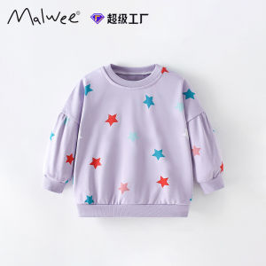 Áo Nỉ Trẻ Em Malwee Mùa Thu Đông Mới Cổ Tròn Dài Tay Thường Ngày Cho Bé Gái Áo Nỉ Cotton Pha Polyester Thoải Mái Mặc Hàng Ngày