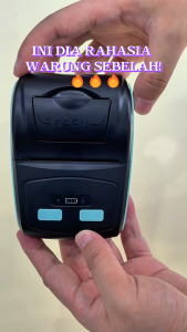 printer thermal bluetooth  bluetooth buat hp printer resi paket Blue Mobile Portable Printer Thermal Kasir 58mm free 3 roll