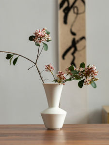 Bình Hoa Gốm Sứ Phong Cách Cổ Điển Trung Quốc Song Dynasty White Porcelain Shadow Blue Ceramic Fresh Flower Holder Table Top Hydroponic Pure Color Vintage Dining Table