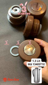 [HỎA TỐC] Nắp phích 1.3 Lít Rạng Đông 1340ST1E nút nhựa đen thay thế gioăng ron phụ kiện nắp thay thế bình thủy bình giữ nhiệt 1340 1300ml