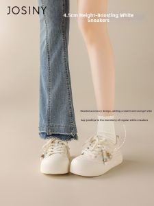 Josiny | Thick Sole Womens White Shoes for Sport & Casual Wear