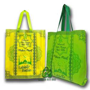 Lusinan isi 12 pcs Goodie Bag Tas Kain Spunbond Lebaran Idul Fitri