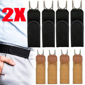 2pcs Buckleless Hook Design Elastic Waist Belt / Adjustable Velcro Fastener Nylon Belt / Men Women Universal Comfort Daily Working Waist Strap