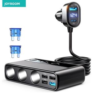 Bộ Sạc Ô Tô Joyroom 154W 9 Trong 1 Với Công Tắc Độc Lập Bộ Chia Tẩu Thuốc 3 Cổng PD Để Sạc Nhanh