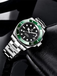 Pagani Bojiani 40mm Green Submariner Men Automatic Mechanical Watch Waterproof Luminous Sports Mens Watch 1661