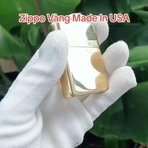 Bật Lửa Zippo Made In U.S.A Vàng Trơn Bóng Classic ( Fullbox Tặng Kèm Phụ Kiện) Hộp Quẹt Zippo Sưu Tầm