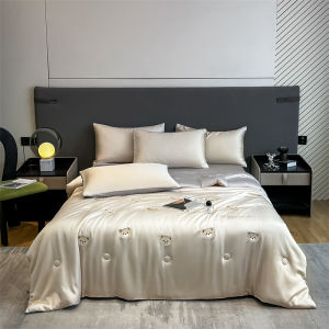 WUYINLIANGPIN | Summer Cooling Luxury Bedding Set Icy Silk