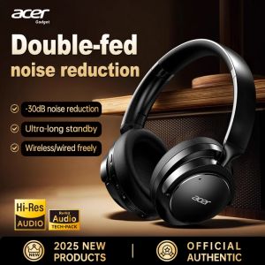 Acer Ohr560 Wireless Bluetooth Headset Full-Ear Foldable Headphones with Built-In Microphone Stereo Sound Active Noise Reduction Compatible with 3.5mm Audio Cable Suitable for Work Travel and Gaming