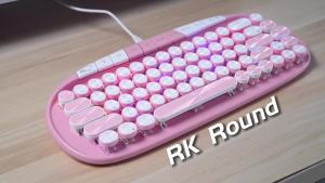 RK | RK ROYAL KLUDGE ROUND Retro Punk Mechanical Keyboard 2.4G Wireless Bluetooth USB 68 Keys RGB Hot Swap Typewriter Gamer Keyboard