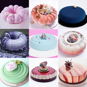 French Style Silicone Baking Mold Donut Shape Petal Mousse Cake DIY Cooking Utensils for General Use Pure Color Baking Tools