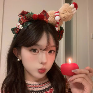 Christmas Gift Scarf Bear Hairband Womens Christmas Hair Accessories Hairpins Headwear Cosplay Costume Accessories