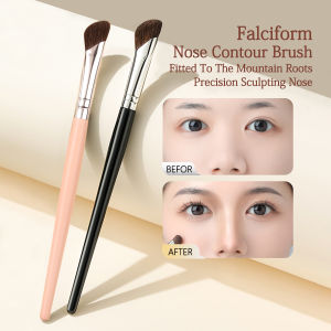 2-piece set of dual-color sickle-shaped horsehair nose shadow brush contour brush and multi-functional beginner makeup brush