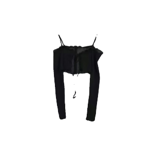 เสื้อคาร์ดิแกนแขนยาวสีดำ ACEN แขนกุดเปิดหน้าร้อน ทรงเข้ารูป แฟชั่นผู้หญิง ฤดูใบไม้ร่วง 2023 วัสดุอื่นๆ