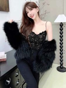 chaqi | Lace Embroidered Strap Vest Womens Short Sleeveless Top With Chest Pad Inner Wear Spicy Short Fishbone Chest Clothes