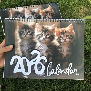 28.5cm*21cm 2026 New Year Calendar Cute Cat month Calendar Wall-Calendar