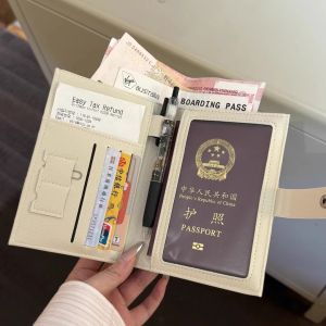 Korean Style Multi-Function Passport Holder Wallet Integrated Leather Travel Document Card Bag Multi-Slot Travel Document Book