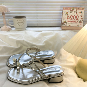 รองเท้าแตะส้นสูงแบบสวมหัวสไตล์โรมันสำหรับผู้หญิง ทรงหัวมน ด้านนอก ด้านในเป็น PU พื้นรองเท้า EVA สไตล์ใหม่ฤดูร้อน 2025