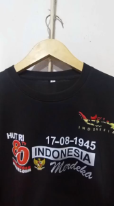 Atasan Cewe Cowo Kaos Hut RI 80 Kaos Hut Peta 17 Agustus 1945 Kemerdekaan Republik Indonesia Kaos Merah Putih Hitam Kaos Cewek Cowok Anak Anak Katun Combed