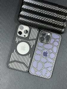 Ultra-Thin Lightweight Carbon Fiber Phone Case for 16/15Max1413Pro Full Cover Hollow out Heat Dissipation Kevlar Texture