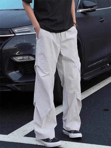 Quần Dài Nam Ống Đứng Mỏng Gấp Gọn Màu Be Nhanh Khô Mùa Hè Quần Dài Thoáng Khí Kiểu Dáng Quần Dài Công Sở Mỹ