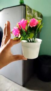 Mini Artificial fake plants with pot Grass Miniascape artificial Flowers with vase ornamental plants home decor