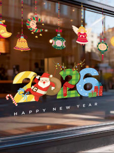 Christmas Decorations Static Cling Window Stickers Scene Setup Elderly Theme Glass Decals Festive Adhesives for Display Windows