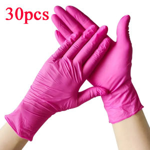 30/100pcs Nitrile Gloves Disposable Waterproof Powder&Latex Free Household Cleaning Gloves for Cooking Kitchen Esthetician 3-mil
