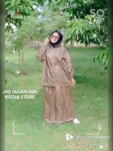 Jas hujan wanita Rok setelan baju dan rok dewasa bahan Tebal kuat lentur anti rembes
