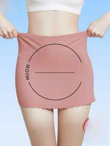 MiiOW | High-Waist Womens Ice Silk Seamless Safety Underwear Triangle Covering Abdomen Flattening Short Pants Cat Man Invisible Briefs